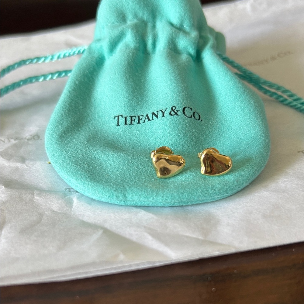 Tiffany & Co. Elsa Peretti 18k Gold Full Heart Earrings